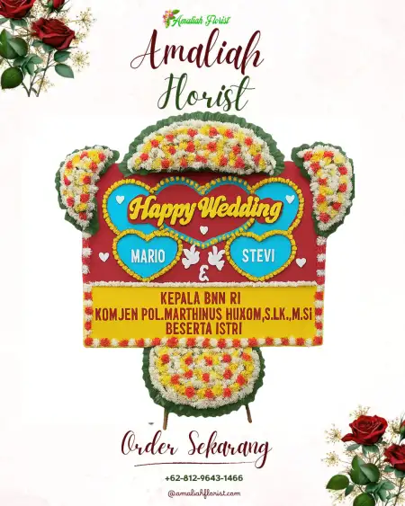 Papan Bunga Pernikahan Dorang